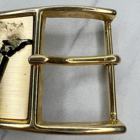 Vintage J Initial Letter Gold Tone Belt Buckle - Picture 7 of 9